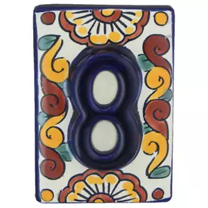 Mexikanische Fliese Hausnummern Adressnummern Keramik Hausnummer Talavera # 8 - Bild 1 von 2