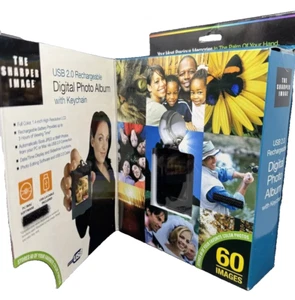 The Sharper Image Rechargeable USB 2.0 Digital Keychain Photo Album 1.4" - NEW - Picture 1 of 10