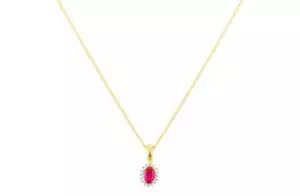 Anhänger 18 kt vergoldet Sterlingsilber kreiert Rubin & Diamant 0,01 kt - Bild 1 von 1