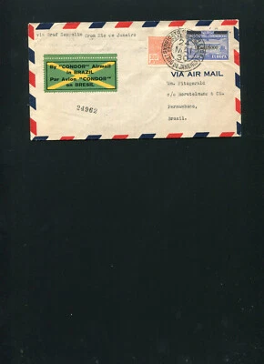 Zeppelin 1930 LZ 127 Sieger 59H Sudamérica Vuelo Brasil Correo Río a Recife Foto 1 de 2