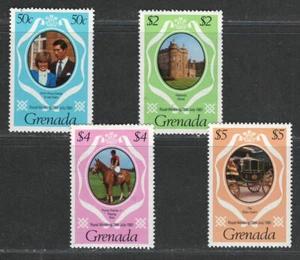 "JUEGO DE ESTAMPILLAS GRANADA 1981 en muy buen estado sin montar o nunca montada Scott # 1051-3 ""Boda real" - Imagen 1 de 2