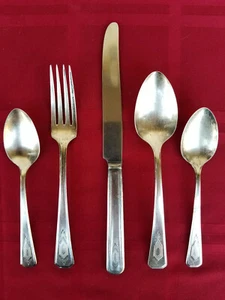 Vintage Wm A Rogers Nuart Muster Silber Teller Besteck 1932 Lot - 5 Teile - Bild 1 von 3