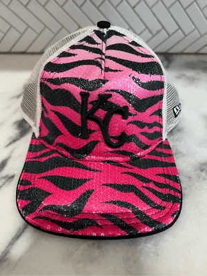 MLB KANSAS CITY ROYALS Estampado Cebra NUEVA ERA MUJER’s Sombrero Gorra Rosa y Negro Foto 1 de 4