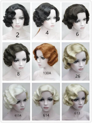 12 Colors Women’s Wig Ladies Short Finger Wave Ladies Daily Hair Wigs+Wig Cap - Image 1 of 4
