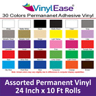 1 Roll 24 in x 10 ft Premium Permanent Craft Vinyl 30 Colors Available 