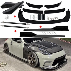 For Nissan 370Z Front Rear Bumper Lip Spoiler Body Kit Splitter Side Skirt - Picture 1 of 14