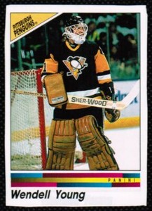 1990-91 Panini Stickers Wendell Young Pittsburgh Penguins #127