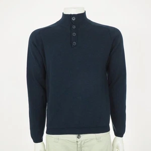Suéter Henley Ministry of Supply Para Hombre Mediano Azul Marino Lana Merino Tejido Mezcla - Imagen 1 de 4