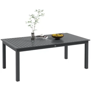 Outsunny Tavolo da Esterno 8-10 Persone Allungabile da 180/240cm Grigio Scuro - Foto 1 di 10