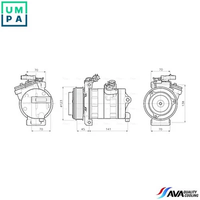 COMPRESSOR AIR CONDITIONING JEAK092 FOR JEEP DODGE ENS 2.8L 4cyl WRANGLER III - Image 1 of 4