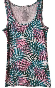 Faded Glory Must have Tanktop rosa türkis Palmblätter Damen L 2-14 neu - Bild 1 von 2