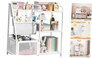 Kids Bookshelf and Toy Storage Organizer, 3-Tier Toddler Book Shelf with - Picture 1 of 7