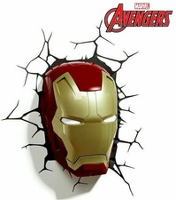 Marvel Iron Man Hand and Mask 3D FX Light Avengers Wall Deco Night Light Sticker