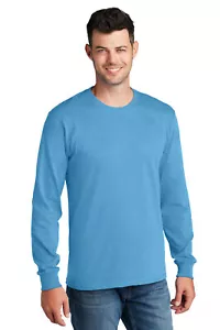 Port & Company Men's Core Cotton Tee Long Sleeve Comfort Blend T-Shirt - PC54LS - Picture 1 of 23