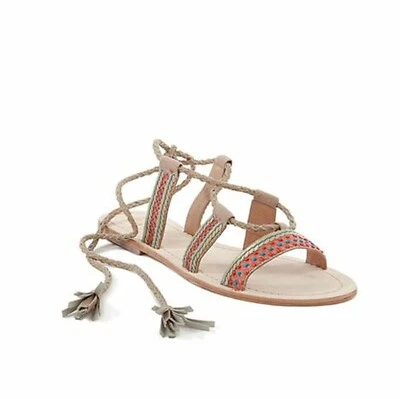 Sandalias Seychelles In Flight Bohemias Con Cordones Taupe Adornadas con Lentejuelas 6.5M NUEVAS Foto 1 de 4