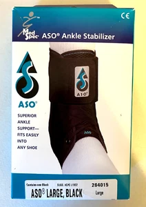 Med Spec  ASO Ankle Stabilizer Large Black NEW in Box Sports Gym Training - Picture 1 of 2