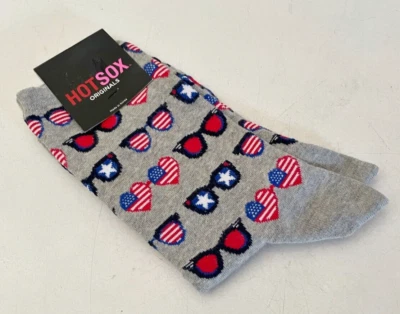 NEW WOMEN'S Patriotic Sunglasses HOT SOX CREW SOCKS Stars Stripes Red White Blue - Image 1 of 4