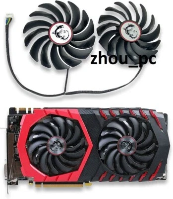 95mm Replacement Cooling Cooler Fan For MSI GTX 1080ti 1080 1070 RX580 Gaming X - Image 1 of 3
