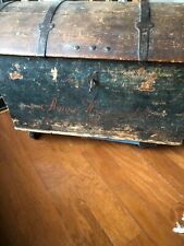 Antique 1850 Scandinavian Hope Dome Chest Wedding Trunk Chest with Lock & Key