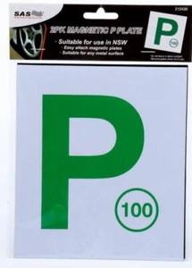 2 Pack Magnetic P Plates leraner Plates Easy to Use 17x15cm White Green NSW - Picture 1 of 3