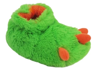 New Baby Boy Green & Orange Monster Claw Bootie Paw Slippers Size 3 (3M - 6M) - Image 1 of 4