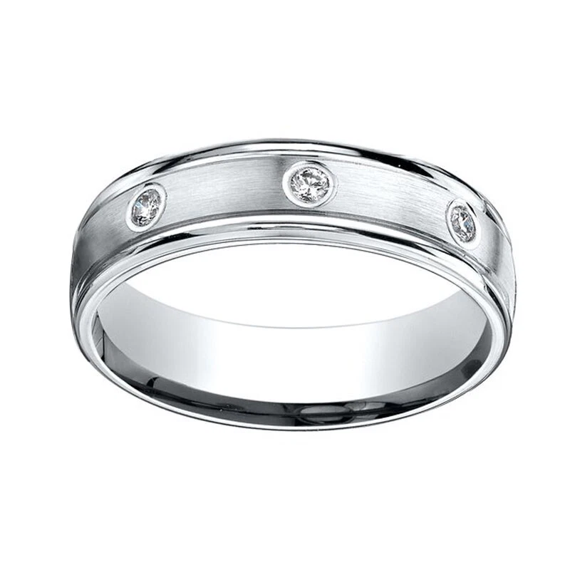 Anel de casamento folheado a ródio 0,33 quilates diamante natural eternidade? Prata esterlina - Imagem 1 de 1