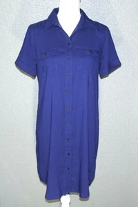 Abito Camicia Ann Taylor LOFT Tg S Melanzana Viola Bottoni Small Sm - Foto 1 di 5