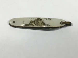 Ancien Couteau Pliant avec Plaque de Nacre (10-5/A3) - Imagen 1 de 4