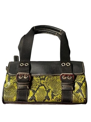 Nine West винтажный зеленый змея печать маленький сумочки сумка черный регулируемые ремни - Изображение 1 из 4