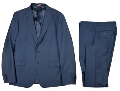 Traje Prada 2 Piezas Lana y Mohair Calce Ajustado Azul Talla 52 R EU | 32 W Foto 1 de 4