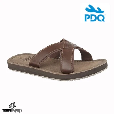PDQ M9546B Hombre Verano Vacaciones Playa Cruzado Tira Sandalias Pasadores Flip - Imagen 1 de 2
