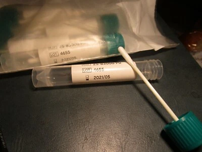 (6) Tubos de transporte de hisopo 1/2" x 4" 1553T43 Foto 1 de 2