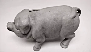 Cast Iron 8"x4.5"x4" Piggy Bank Metal - Picture 1 of 8