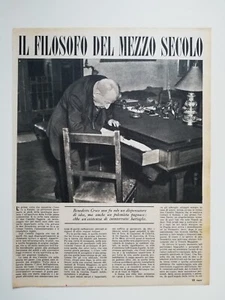 Clipping Ritaglio Articolo 1952 Benedetto Croce Il Filosofo del Mezzo Secolo - Imagen 1 de 1