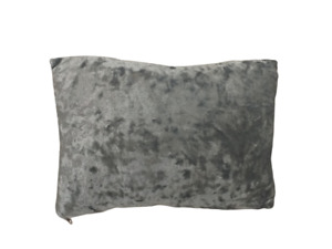 2 Crushed Velvet Silver Grey Dog Bed Small Cushions With Fillers 