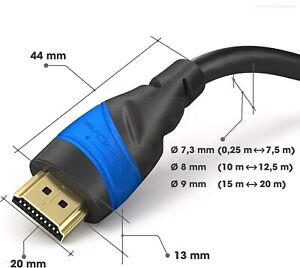 HDMI-Kabel 10 m 4K@120Hz/8K@60Hz kompatibel HDMI 2.0 m. extra Kupfer 4 HighSpeed