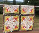 Handmade Quilt RED HOT CHILI PEPPERS Machine Quilted 39 x 39 Soft Faded As Is