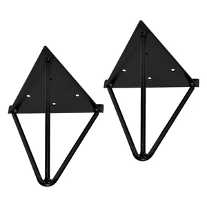 2x Soporte triangular de estante de metal negro 160mm para balda repisa de pared - Imagen 1 de 9