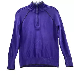 Eddie Bauer 1/4 Zip Pullover Damen Medium Lila Strick Preppy Sport Athleisure Wandern - Bild 1 von 9