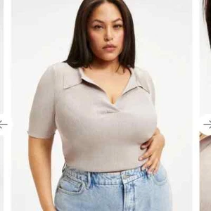 Good American Size 6/3XL Ribbed Polo top in Mink001 - Picture 1 of 9