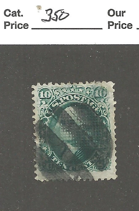 US Scott # 89, 10 cent green, Washington,1868, XF, scv$350 - Image 1 of 2