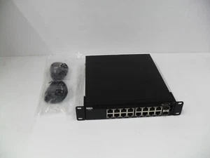 Dell X1018 16 Port Gig PoE 2 X SFP Managed Switch E10W Tested & Factory Reset - Picture 1 of 7