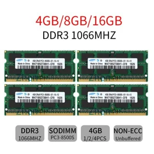 16GB 8GB 4GB 2GB PC3-8500S DDR3 1066 1.5V SO-DIMM Laptop RAM For Samsung Lot UL - Picture 1 of 14