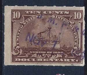 Bigjake: R-168, acorazado documental de 10 centavos - J. M. F. y C0. Sello de mano - Imagen 1 de 1