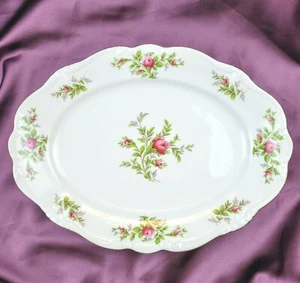 Johann Haviland Bavaria Germany Moss Rose Oval Platter 13" x 9 1/2" Vintage  - Picture 1 of 4