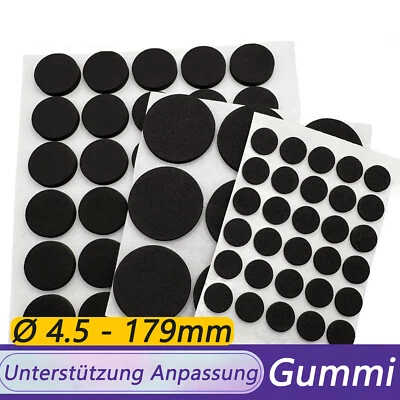 Filzgleiter schwarz Ø 4.5-179mm Möbelgleiter Stuhlgleiter selbstklebend Rund - Bild 1 von 4