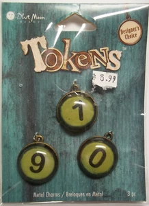 Set of 3 Charms  #1, #9 and #0 Blue Moon for Jewelry or Scrapbboking Etc  NIP - Picture 1 of 1