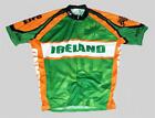 IRELAND Three-Leaf Cloverleaf Orange Green 3/4 Zipper Bike Jersey Mn's XL EXC