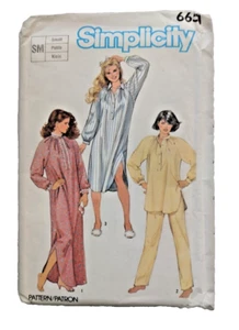 Vintage 80er Misses Nachthemd in 2 Längen & Pyjama Set Simplicity 6651 Gr. S - Bild 1 von 4