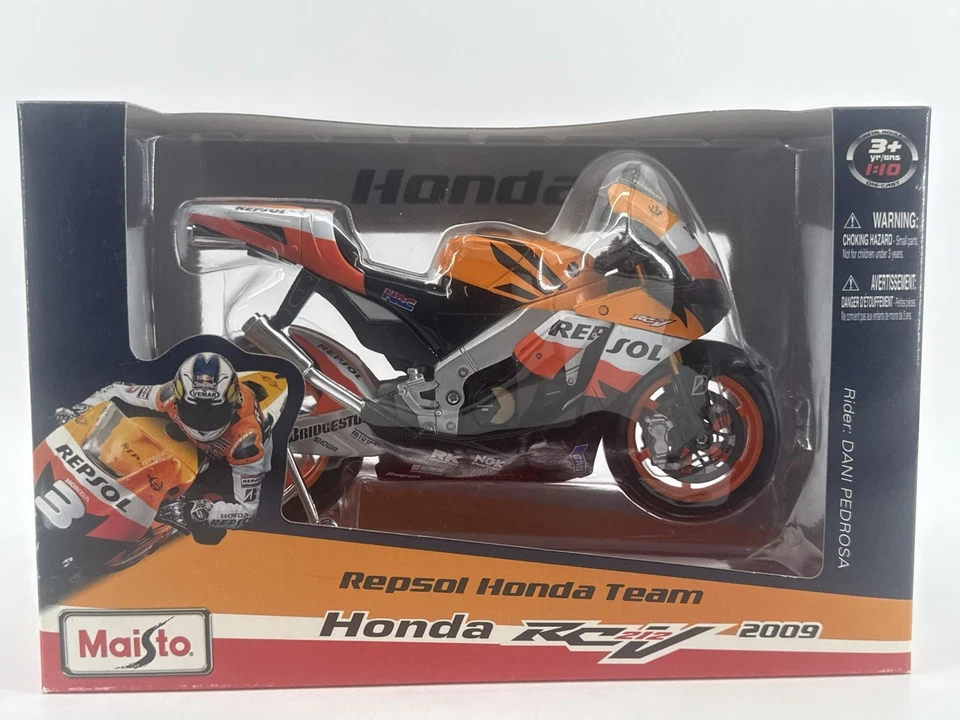 Maisto 1:10 Honda RC212V Repsol Dani Pedrosa 2009 Diecast Motorcycle - Image 1 of 4